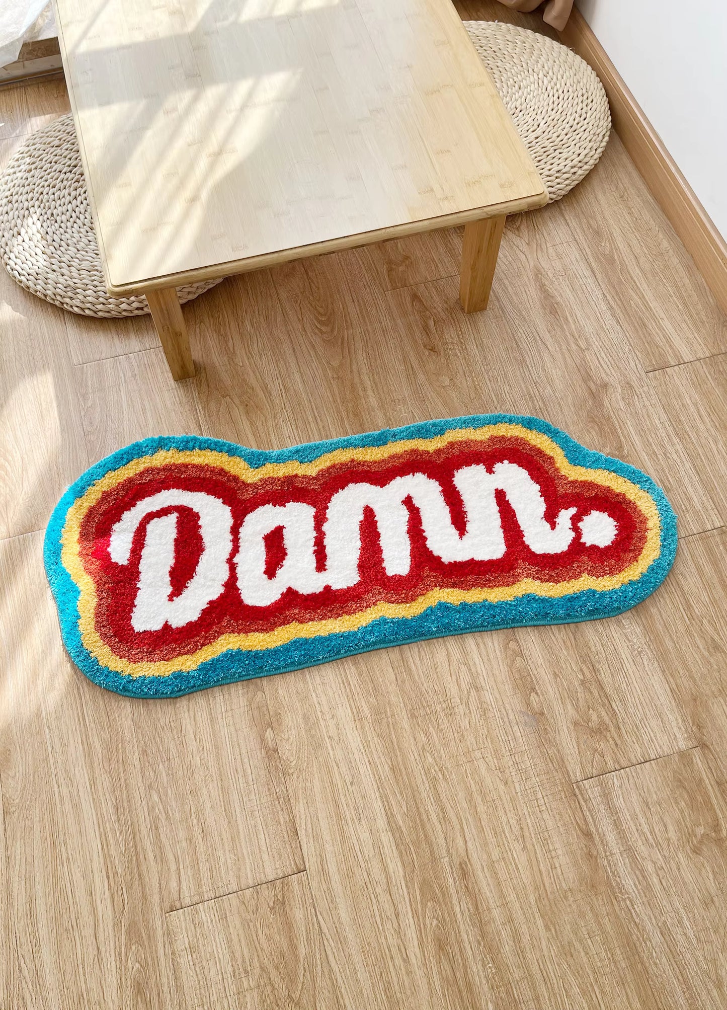 Letter Element Rug 100 Handmade Rainbow Fluffy Tufted Rug Nordic Entrance Rug Area Rugs Funny Bathroom Bedroom Floor Mats