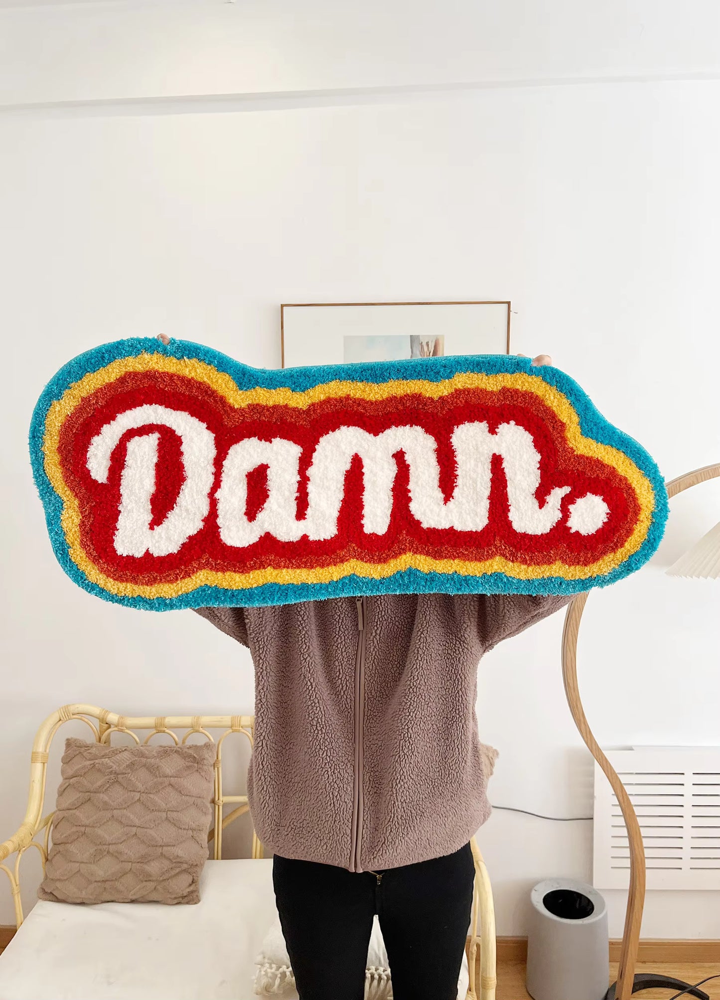Letter Element Rug 100 Handmade Rainbow Fluffy Tufted Rug Nordic Entrance Rug Area Rugs Funny Bathroom Bedroom Floor Mats