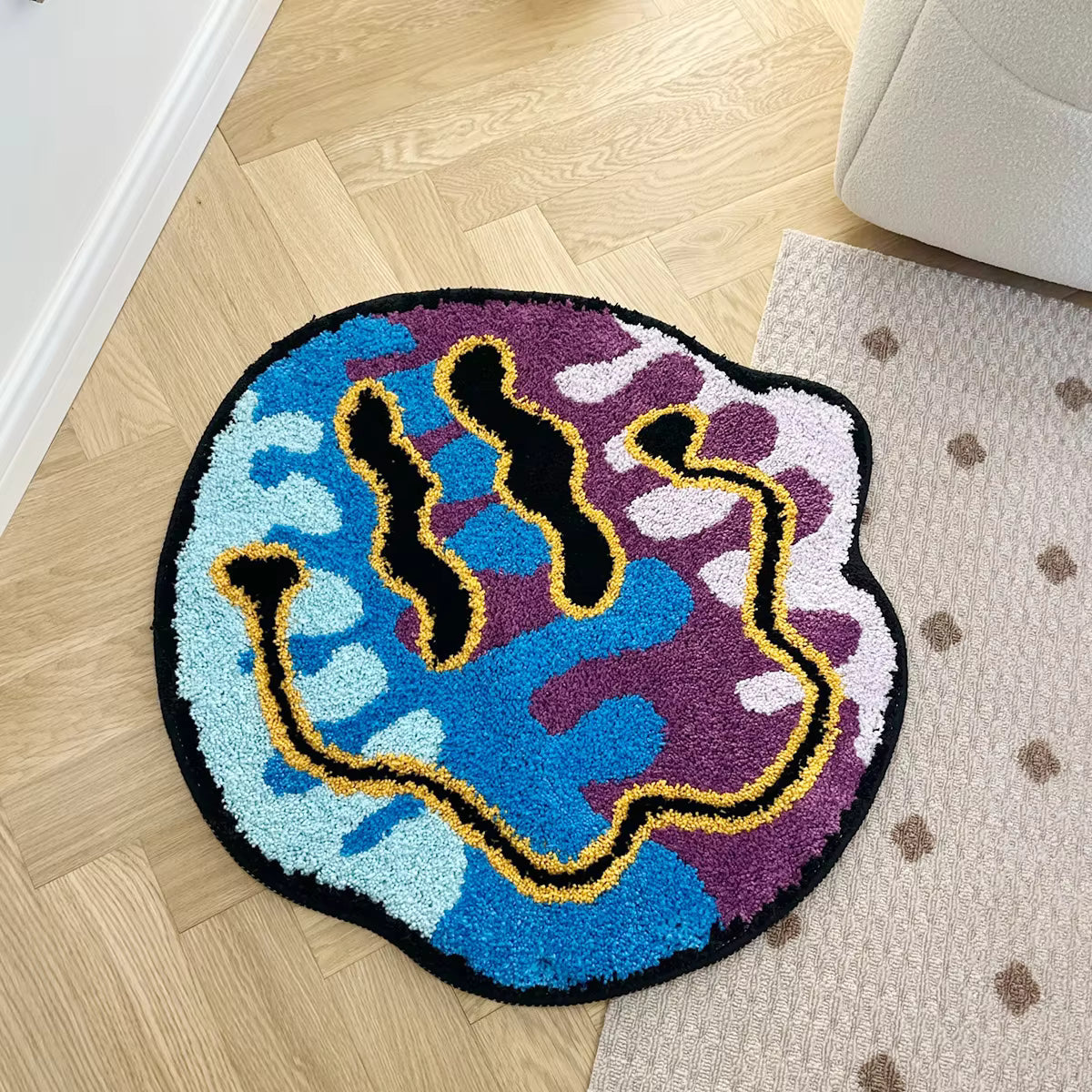 Tufted Magic Trippy Smiling Face Rug Handmade Carpet Custom Rug for Home Decoration or Gift