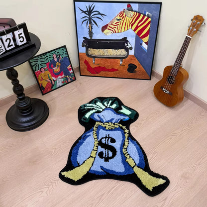 Blue Money Bag Rug
