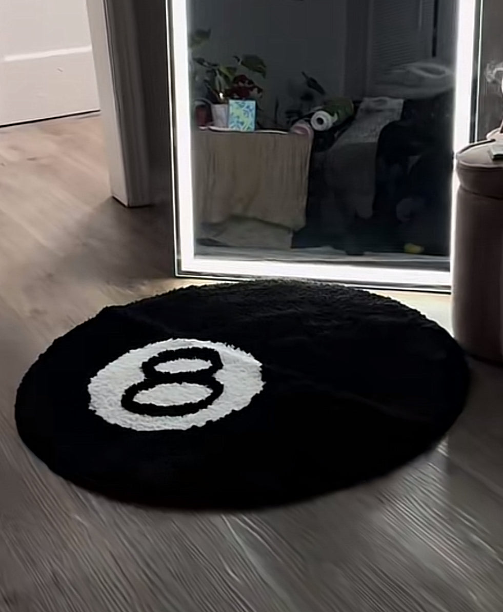 8 ball rug in room