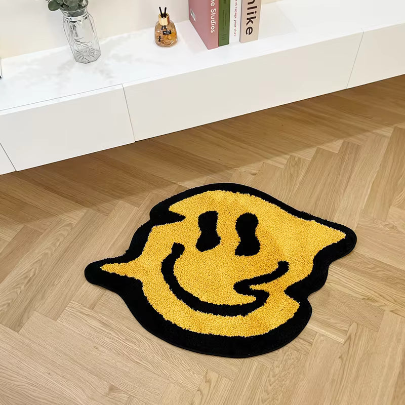 Trippy Smiling Tufting Rug 100% Handmade Bedroom Kitchen Toilet Mat Funny Custom Rug Non-Slip Abosrbent Bath Doormat
