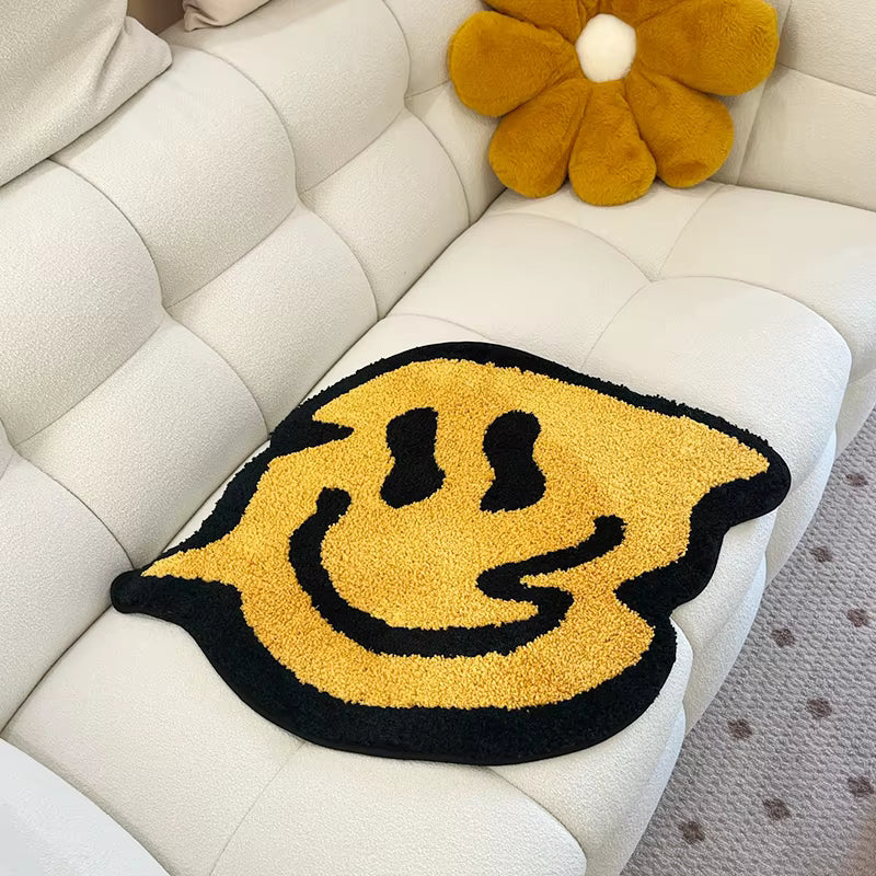 Trippy Smiling Tufting Rug 100% Handmade Bedroom Kitchen Toilet Mat Funny Custom Rug Non-Slip Abosrbent Bath Doormat