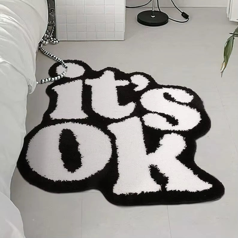 It's OK Rug Handmade Fluffy Plush Tufted Living Room for Bedroom Dorm Suitable for Room Decor Housewarming Gift