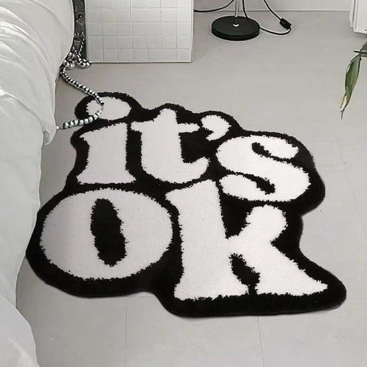 It's OK Rug Handmade Fluffy Plush Tufted Living Room for Bedroom Dorm Suitable for Room Decor Housewarming Gift