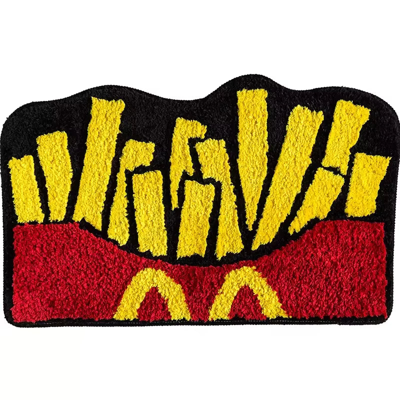 Tufting Chips Rugs Bathmat Soft Fluffy Cartoon Food Bathroom Tub Side Flocked Carpet Pad Anti-slip Home Room Dorm Nursery Decor
